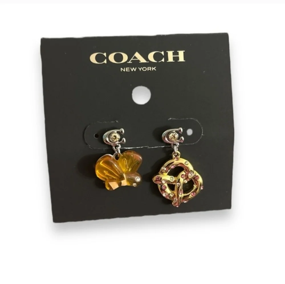 COACH Mismatch Earrings Bumblebee & Pretzel - Picture 6 of 6